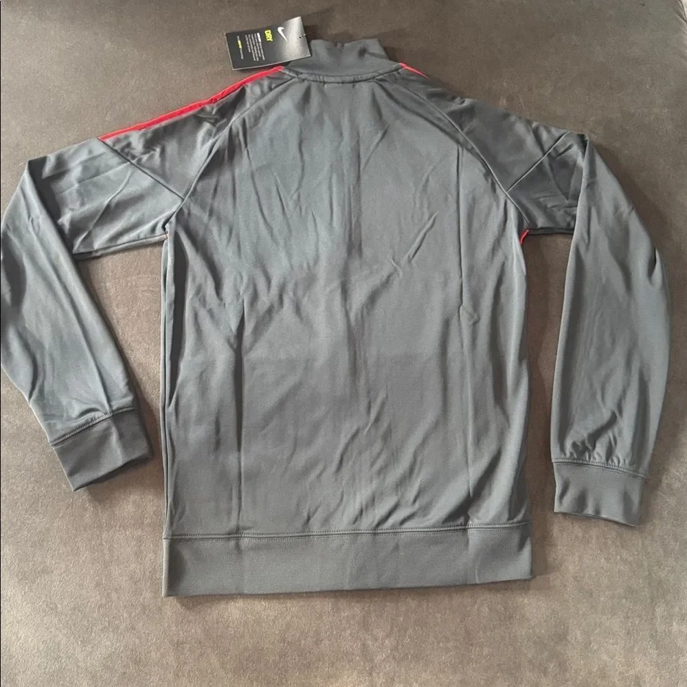 Nike Youth Unisex Athletic Training Jacket Gray Red Dri-Fit Full Zip Size S NWT